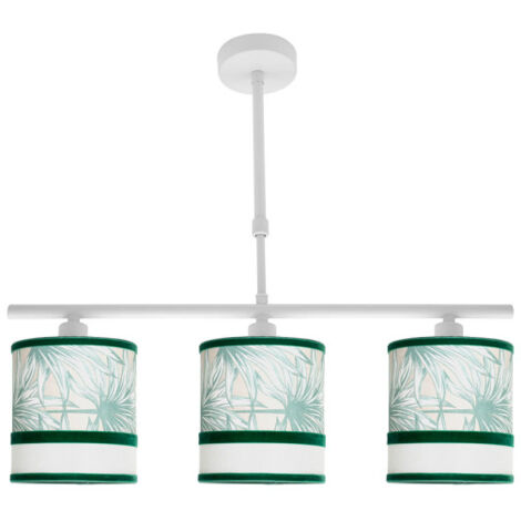 lampe caledonia 3xe14 blanc/vert regx55x14cm