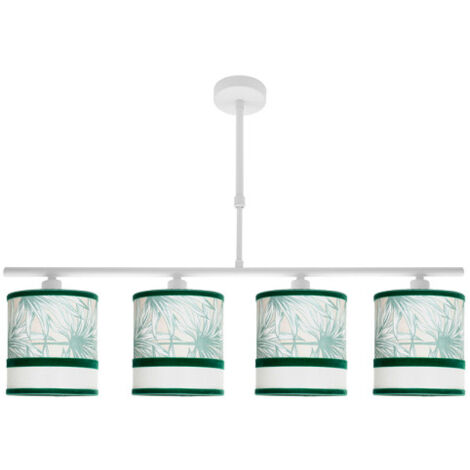 Lampe Caledonia 4xe14 blanc/vert regx75x14cm