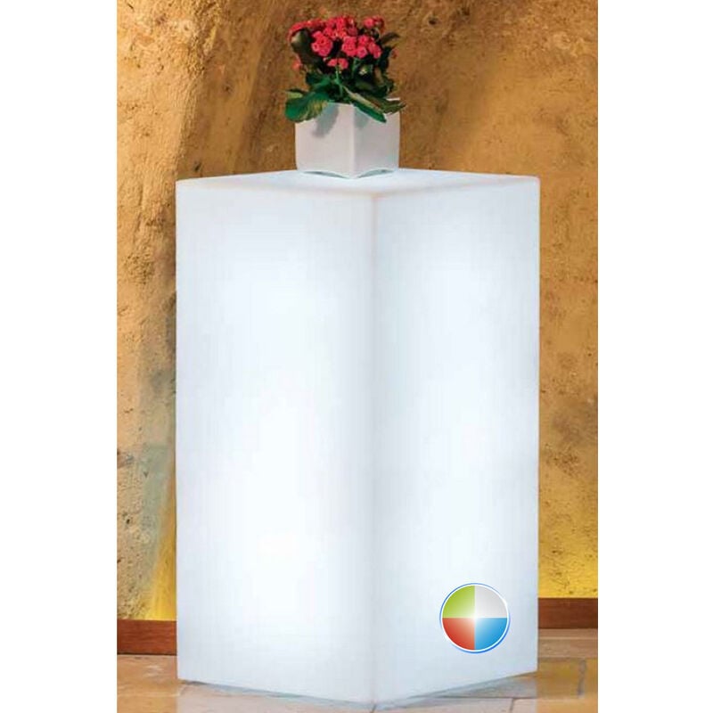 Lampe décoration lumineuse carrée en résine 40x40 h 80 cm mod. Youcube led Multicolor avec Câble