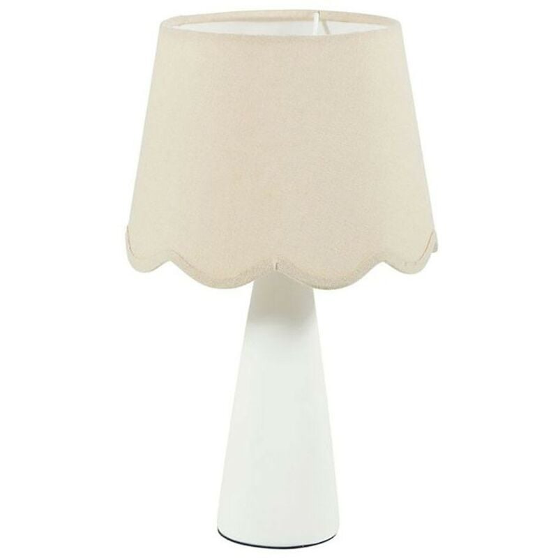 Ostaria - Lampe céramique lin Mathilde blanc