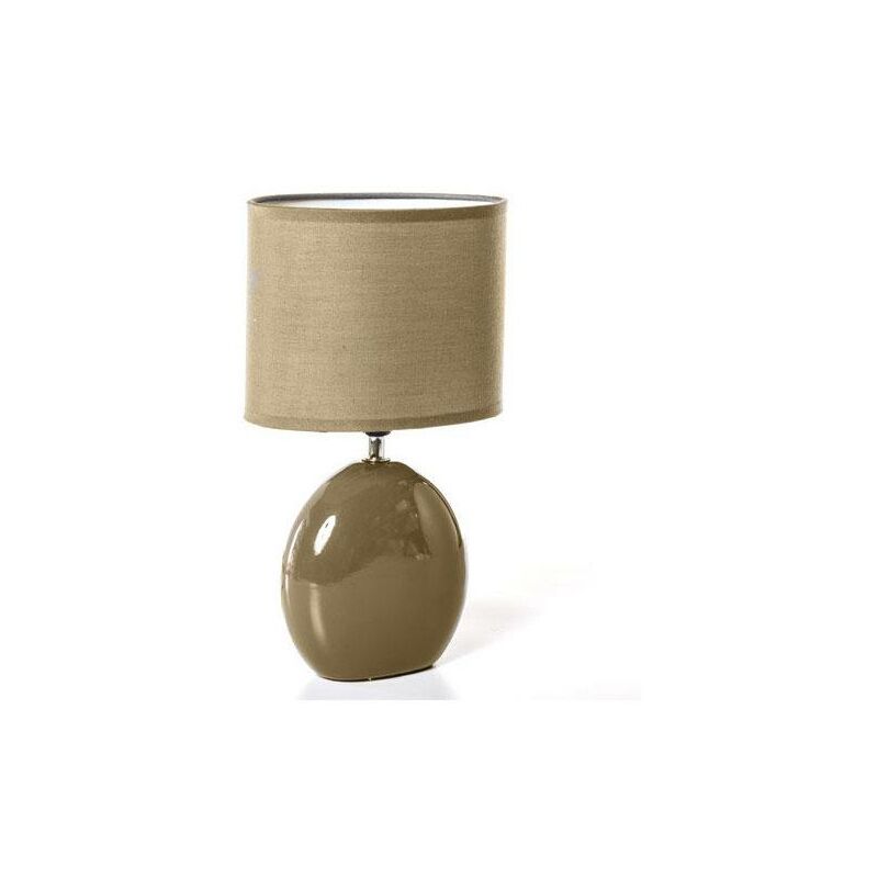 Lampe céramique pied ovale Taupe