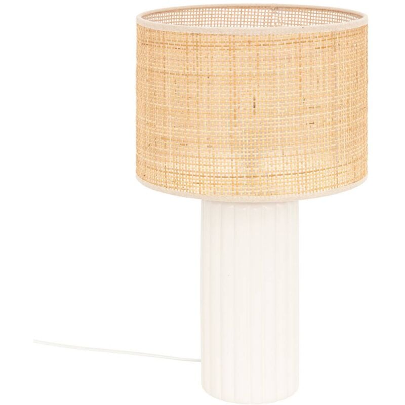Atmosphera - Lampe cylindre 47 cm Tylia céramique cannage
