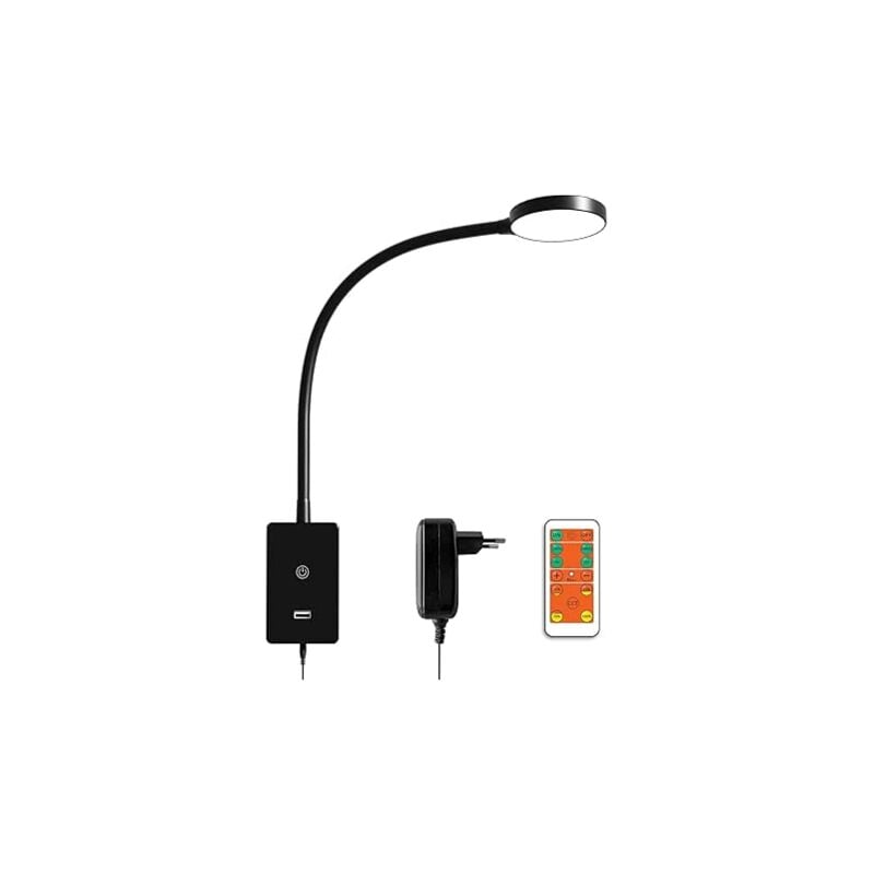 Enuotek - Lampe de Lecture Livre Murale de Chevet led avec Télécommande Sans Fil et Port de sortie usb, Lampe Liseuse led Dimmable pour Lit,