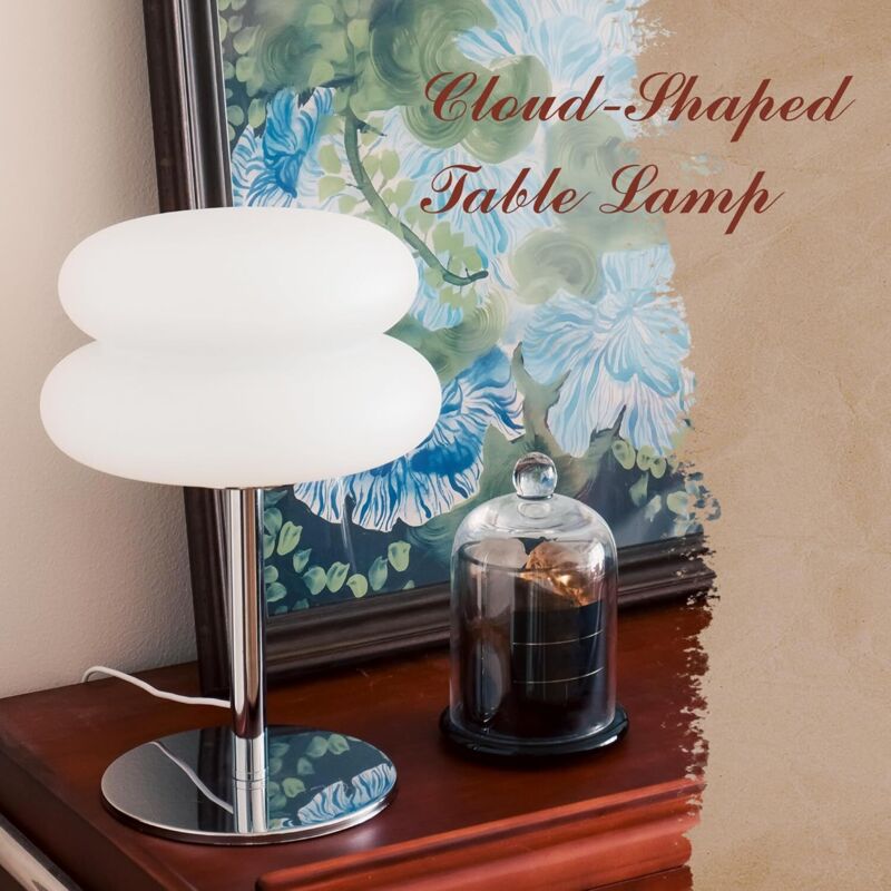 Lampe Champignon Blanc Chevet Moderne Style Rétro Intensité Variable Décoration Mignonne Chambre Salon