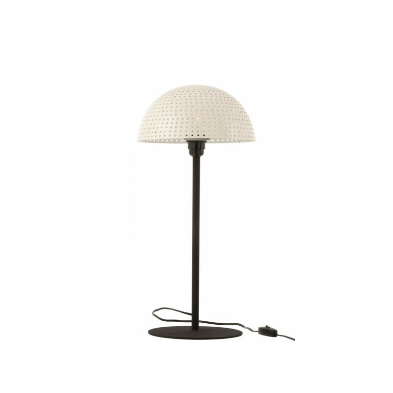 Lampe Champignon Boules Metal Brillant Blanc/Noir Large - l 27 x l 27 x h 59 cm