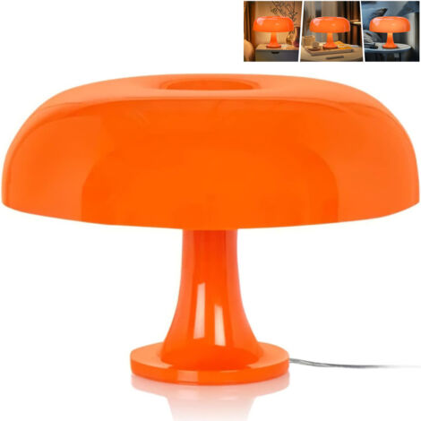 Lampe champignon, lampe de table champignon orange, lampe de chevet champignon LED, 3 températures de couleur, lampe de bureau esthétique moderne