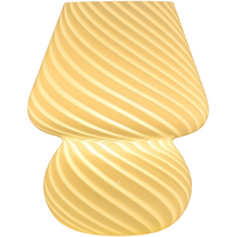 Lampe champignon, lampe de table en verre de Murano en forme de champignon de style rétro, idéale pour la décoration intérieure des chambres, salons, bureaux et autres espaces.