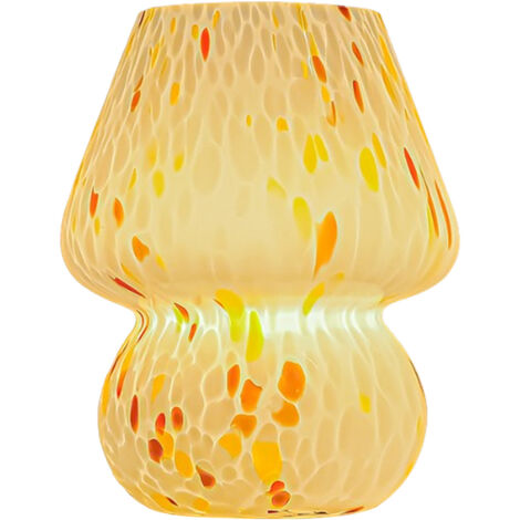 Lampe champignon, lampe de table en verre de Murano en forme de champignon de style rétro, idéale pour la décoration intérieure des chambres, salons, bureaux et autres espaces.