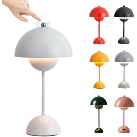 Lampe Champignon LED Pot de Fleurs Tactile 3 Modes Rechargeable Sans Fil