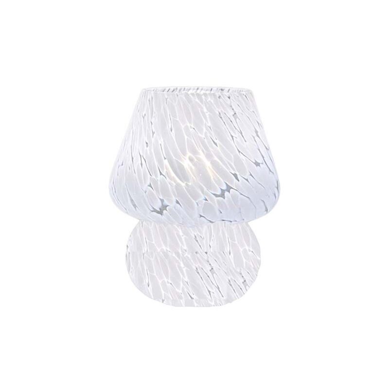 SNQ - Lampe champignon, petite lampe de chevet - lampe de bureau en verre semi transparent, lampe esthétique Murano pour chambre, salon, cuisine