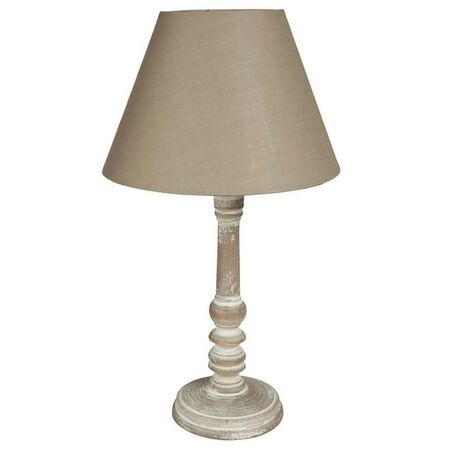 Lampe charme bois taupe