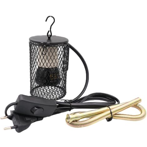 Lampe chauffante 50W avec Abat-Jour, Lampe chauffante Abat-Jour en céramique Infrarouge Lampe chauffante pour Tortues perroquets lézards Oiseaux Fournitures de Chauffage d'hiver