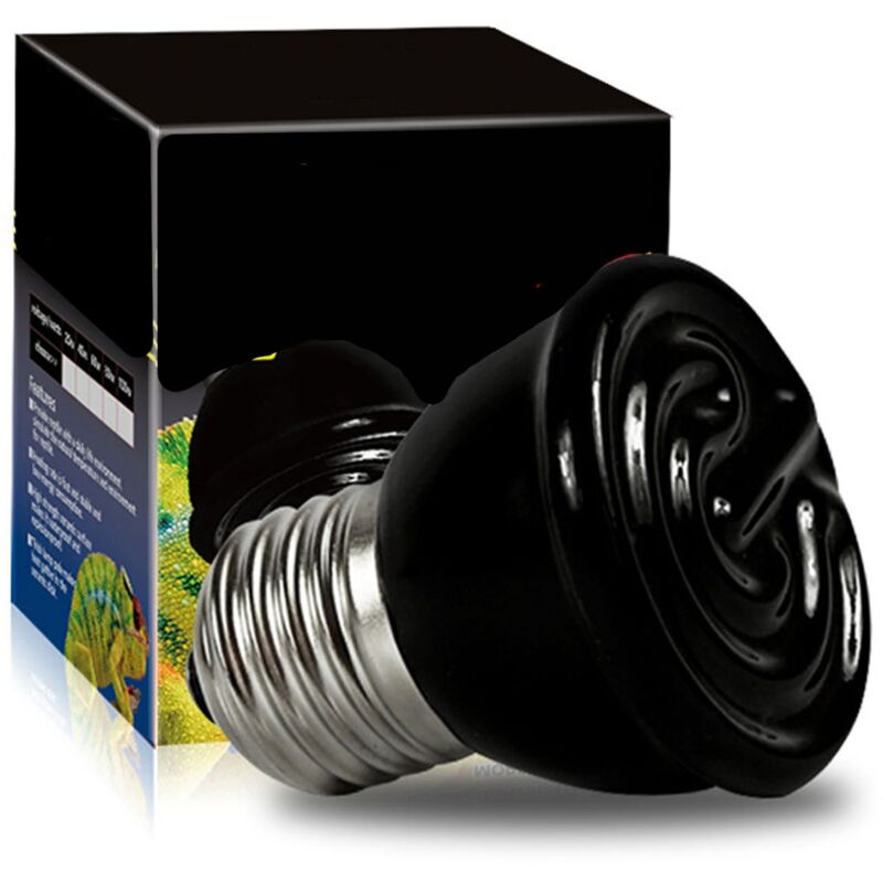 Lampe chauffante céramique 100W noir 220V pour reptiles, chauffage sans lumière pour terrarium