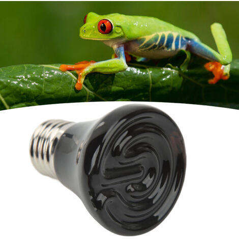 Lampe chauffante céramique pour reptiles et amphibiens E27 220-240V Mini Noir - Ampoule infrarouge sans lumière