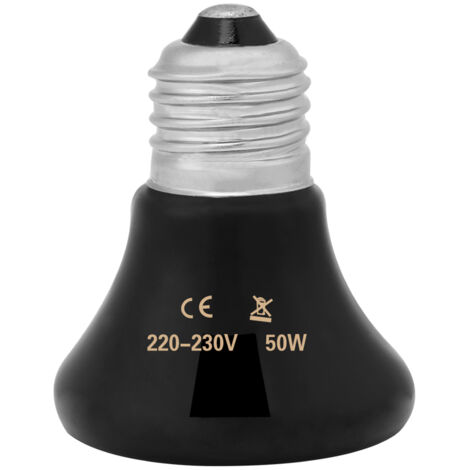 Lampe chauffante infrarouge 50W pour reptiles et animaux domestiques, ampoule céramique 100W