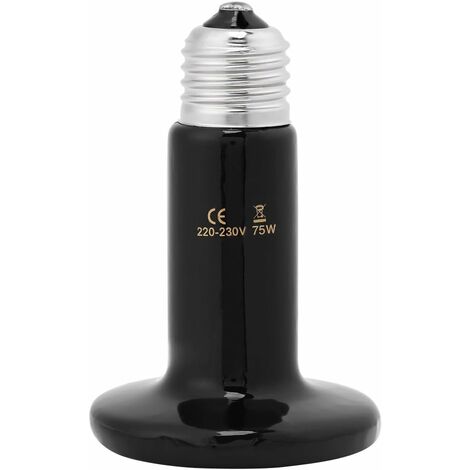 Lampe Chauffante Infrarouge C&eacuteramique Ampoule Emetteur de Chaleur pour Animalerie Reptiles et Amphibiens Ampoule Chauffante Tortue(75W) - 75w