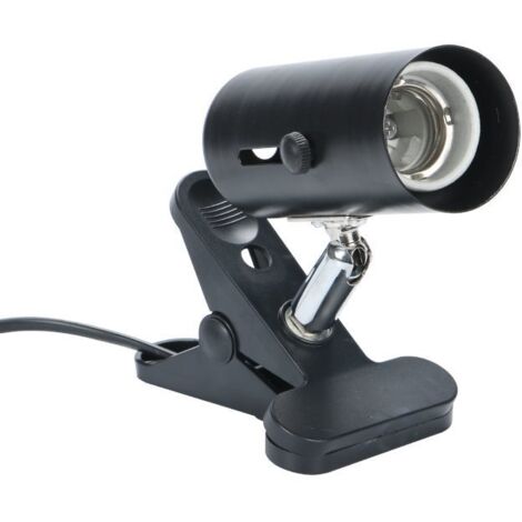 Lampe chauffante monobloc pour tortues, lampe LED à pince double tête, lampe chauffante infrarouge en verre pour reptiles (noir)