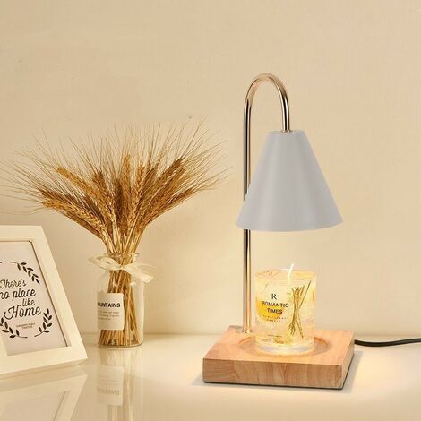 Lampe Chauffante pour Bougie Parfumée, Brûleur Cire Parfumée Électrique, Chauffe-Bougie Brûleur de Cire Rétro, Brûleurs à Huile, Luminosité Réglable, avec Minuterie et 2 Ampoules Halogènes 35W