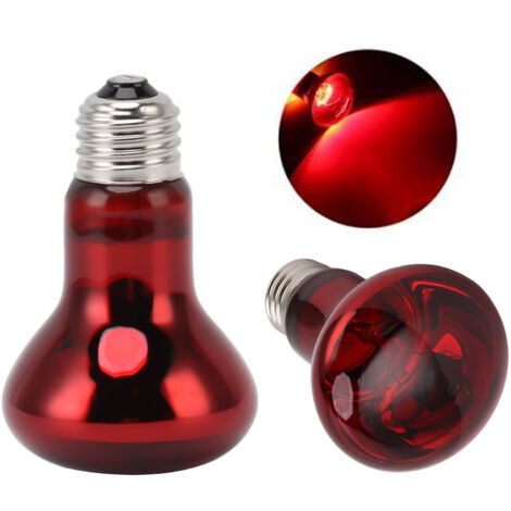 Lampe chauffante Reptile E27, Ampoule basking pour amphibiens, Lumière douce et chaude pour dragons barbu et lézards, 110-120V Rouge