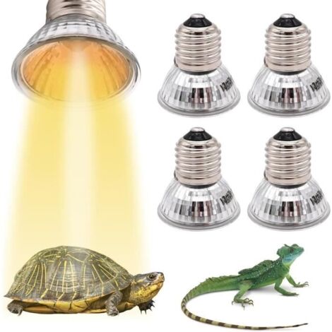 Lampe chauffante - UVA UVB - Tortue - 4 pièces - 50 W - Culot E27