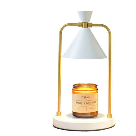 Lampe chauffe-bougie avec variateur, minuterie 2 heures, 4 heures et 8 heures, lumière de bougie à intensité variable, convient aux petites et grandes bougies, avec 2 ampoules de 35 W.
