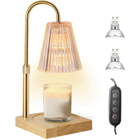 Lampe Chauffe Bougie, Candle Warmer Lamp avec Minuterie et Variateur, Lampe Bougie électrique Vintage pour Parfumées en Verre, Maison, Décoration, idee cadeau femme anniversaire