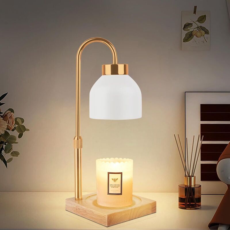 Lampe Chauffe-Bougie, Candle Warmer Lamp électrique, Chauffe-Bougie Vintage pour Maison, Chambre, Décoration (Blanc)
