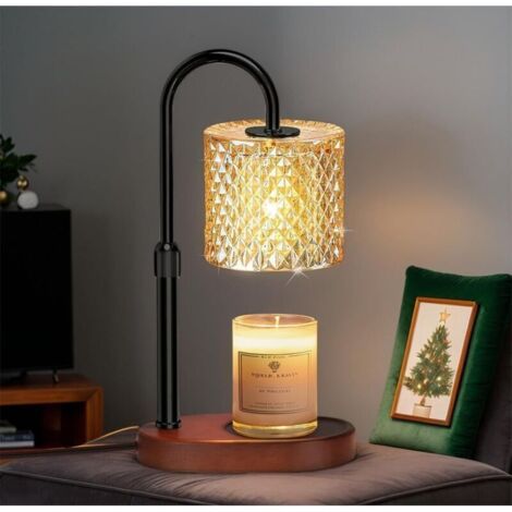Lampe Chauffe Bougie, Chauffe Bougie avec Minuterie et Variateur, Candle Warmer Lamp électrique, Candle Warmer Vintage pour Parfumées en Verre, Maison, Chambre, Décoration