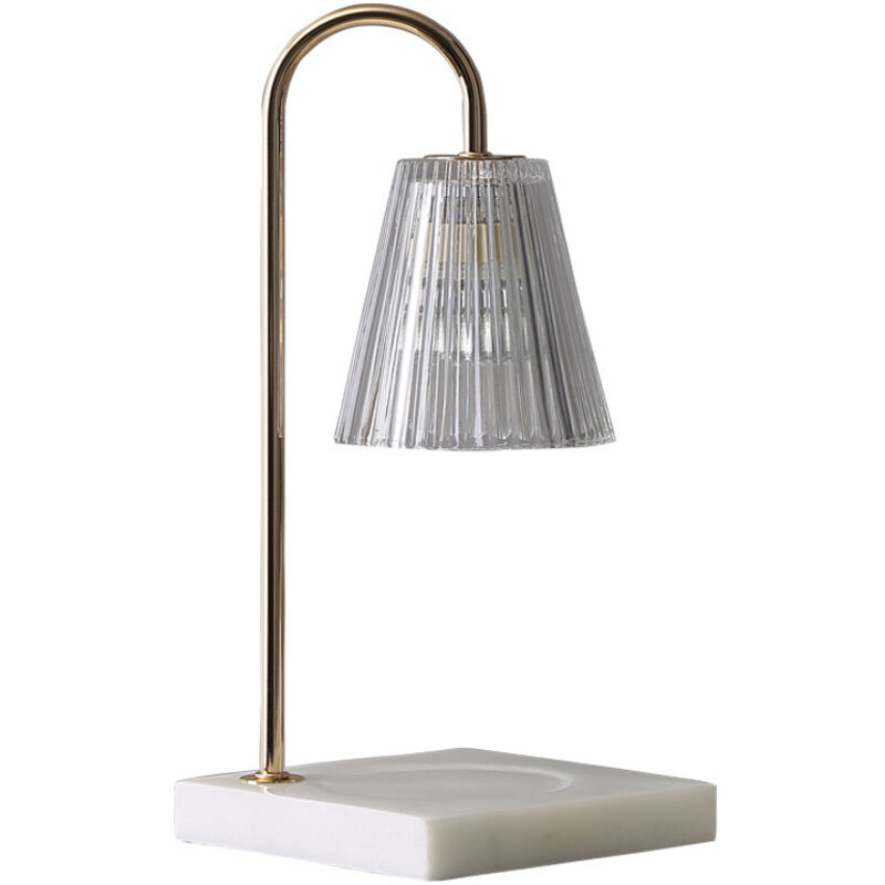 Lampe chauffe-bougie en verre transparent avec minuterie et 2 ampoules Lampe chauffe-bougie Socle en bois Lampe à bougie à intensité variable for la
