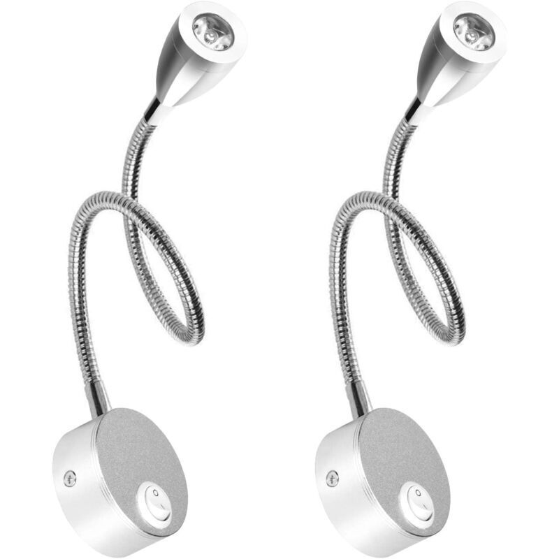 Debuns - Lampe Chevet Murale 2 Lumières Applique Liseuse led Col de Cygne Lumière 3W, 3000K Blanc Chaud Lampe de Lecture..