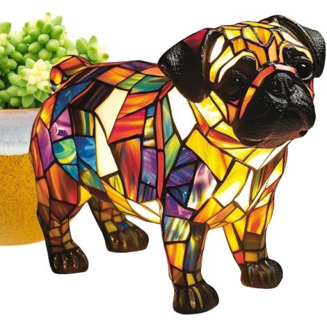 Lampe Chien - Lampe De Bureau Rétro En Verre Avec Chien - Sculpture