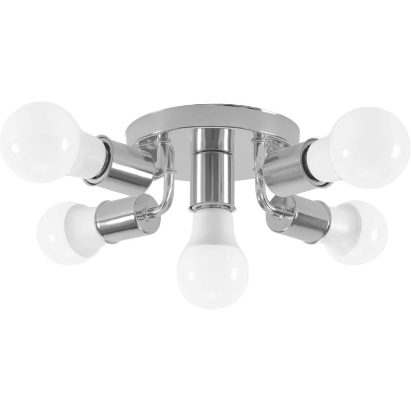 Plafonnier APP707-5C spotlight métal chrome 5-POINTS de lumière E27 24,5X24,5X8CM