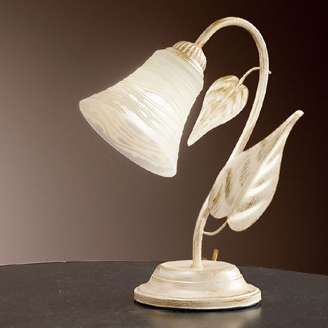 Lampe classique due p lighting tosca l e14 lampe de table led en verre métal