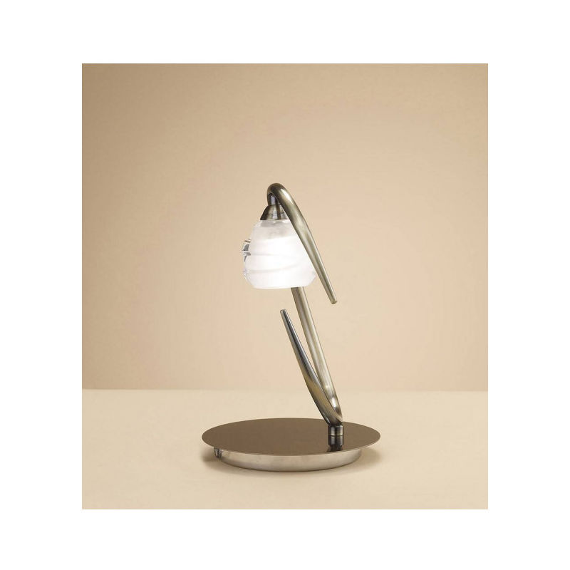 Diyas - Lampe de Table Loop 1 Ampoule G9 ECO, laiton antique - Laiton