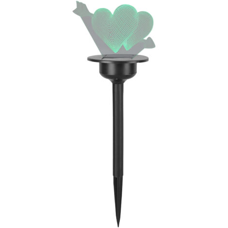 Lampe cœur étanche 3D à double panneau solaire Lampe solaire de jardin pour routes Love Heart Arrows