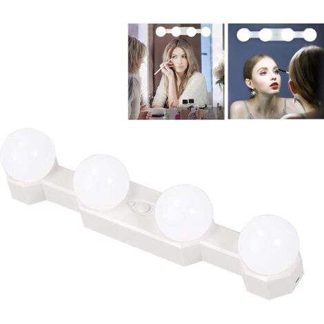 Lampe Coiffeuse Maquillage Rechargeable avec Interrupteur, LED Miroir Coiffeuse sans Fil, 3 Couleurs et 5 Luminosité Réglables