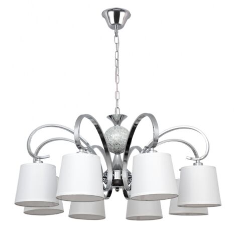 Lampe Concordia 8xe14 Chrome Blanc abat-jour 50-70x78d de FABRILAMP.