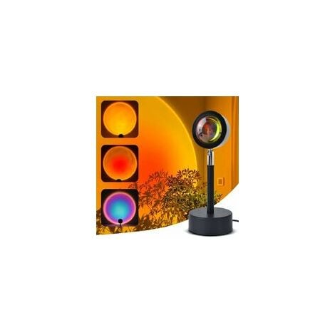 Lampe Coucher de Soleil - 16 Couleurs Changeantes Sunset Projection Lamp  avec 4 Modes D'éclairage, Sunset Lamp USB à Rotation à 180° avec  Télécommande, Idéale pour Photographie, Fête, Décoration : :  Luminaires et Éclairage