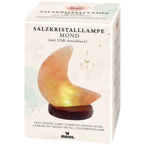 MOSES Lampe cristal de sel forme de lune