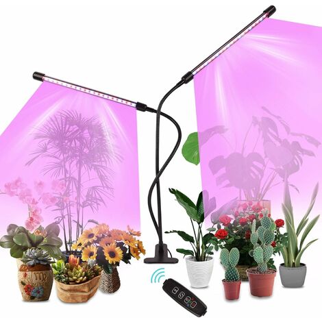 Blue Dream Plant Grow Light, 156 LED élèvent des lumières à spectre complet  pour les plantes d'intérieur, lampe de culture à 2 têtes avec minuterie  4/8/12h, 3 modes d'éclairage, 5 niveaux de gradation