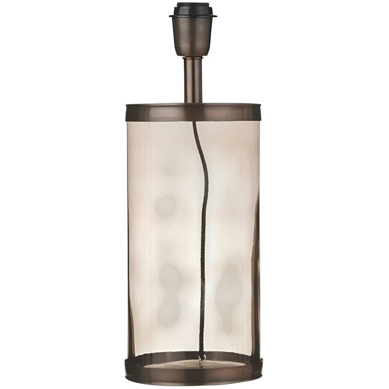Pier Import - Lampe Cylindrique en métal cuivré en verre couleur taupe marron D15xH30cm