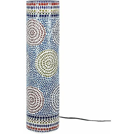 Lampe cylindrique en verre multicolore