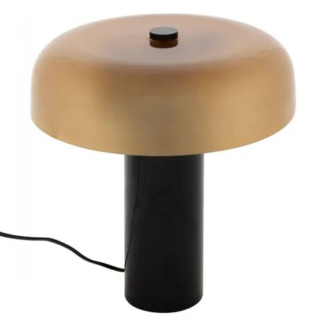 Lampe cylindrique haut en verre format champignon, coloris ambre - Diamètre 33 x Hauteur 37 cm