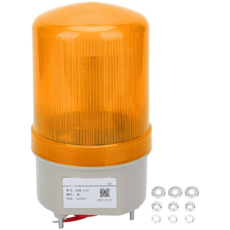 Lampe d'alarme LED clignotante BERM, équipement d'urgence 220VAC BEM‑1101 jaune