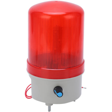 Lampe d'alerte rotative rouge puissante, sirène réglable, signal lumineux clignotant 220V 2W