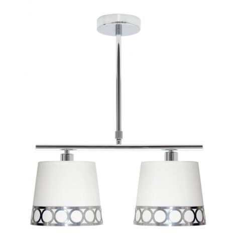 Lampe Dalia 2xe14 blanc/argent regx40x16 cm