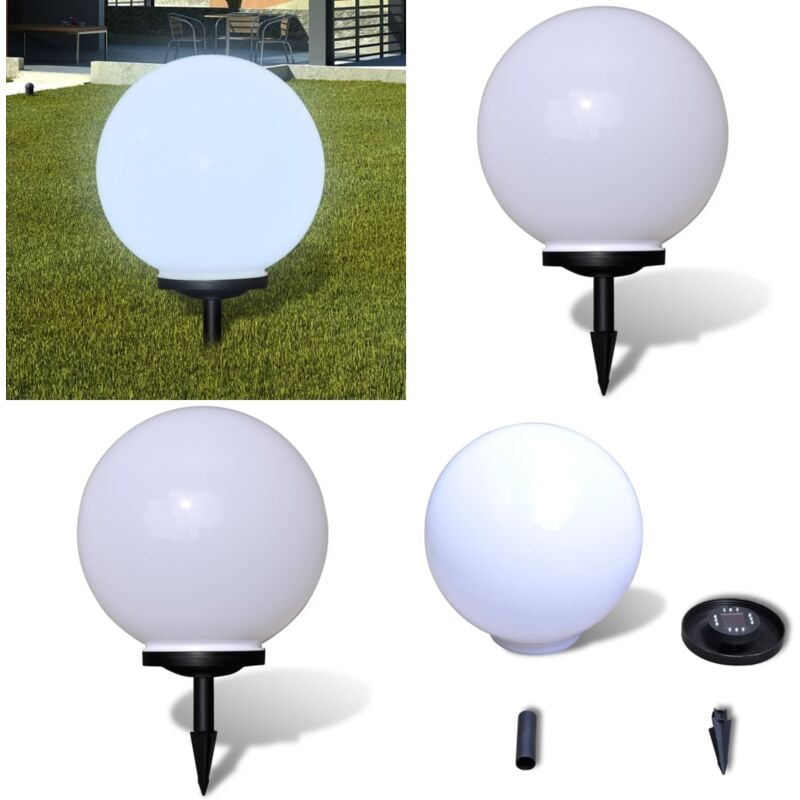 Lampe d'allée à led 40 cm avec piquet de sol - Lampes Solaires - Éclairage Extérieur - Luminaire Solaire - Décoration Jardin - Lampadaire Solaire