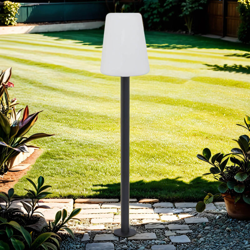 Lampe d'allée extérieure Gris 128 cm IP44 E27 en blanc Gris Lampadaire Jardin