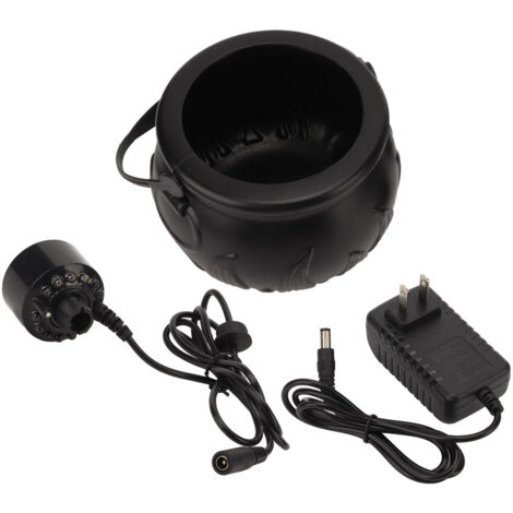 Lampe d'ambiance Halloween portable - Pot noir effrayant mignon avec lumière atomisée - Décoration 100‑240V prise US