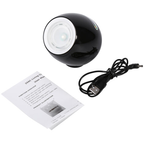 Lampe d'ambiance LED à 256 couleurs changeantes, veilleuse tactile avec barre de défilement, noire